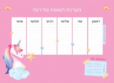 סט מוצרים עם שם הילד/ה בעיצוב "חד קרן" - Baby Coupon