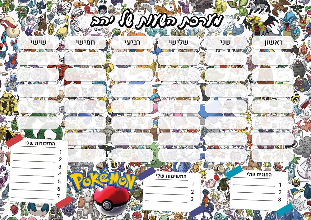 סט מוצרים עם שם הילד/ה בעיצוב פוקימון - Baby Coupon