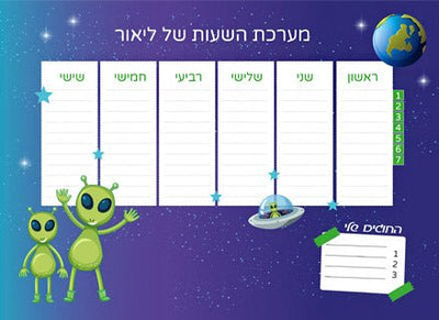 סט מוצרים עם שם הילד/ה בעיצוב "חייזרים" - Baby Coupon